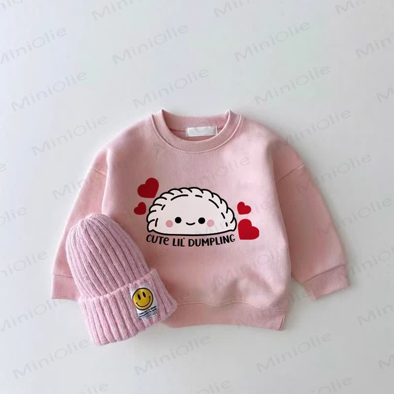 CUTE LIL'DUMPLING Baby Girl Pink Sweatshirt