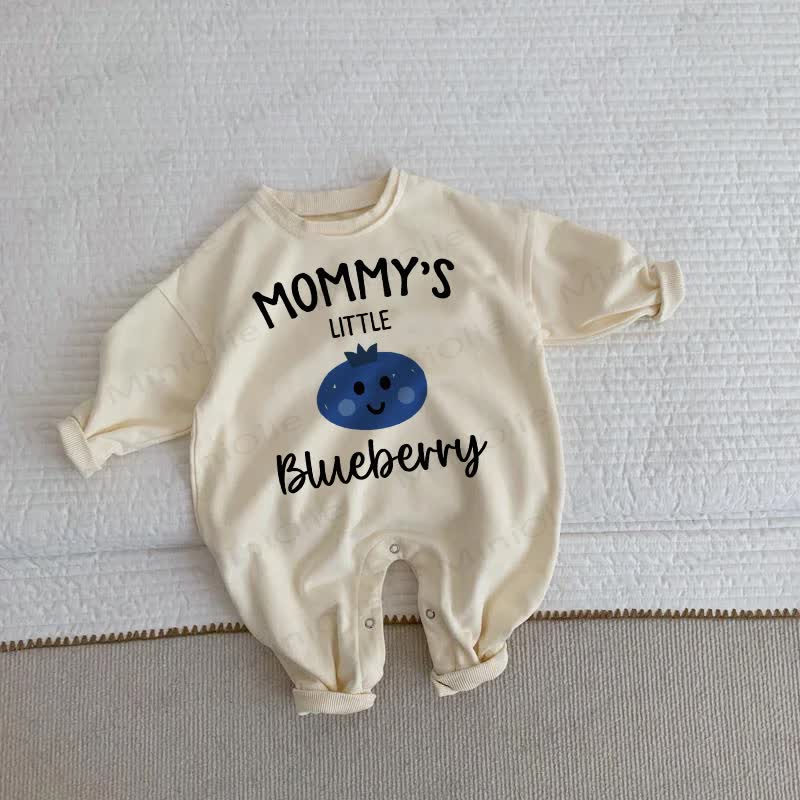 MOMMY'S LITTLE BLUEBERRY Baby Toddler Beige Romper