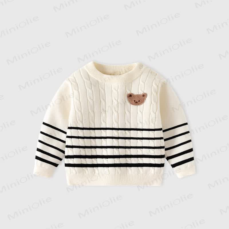 Baby Toddler Striped Cable Knit Sweater