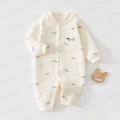 Baby Puppy Print Quilted Onesie