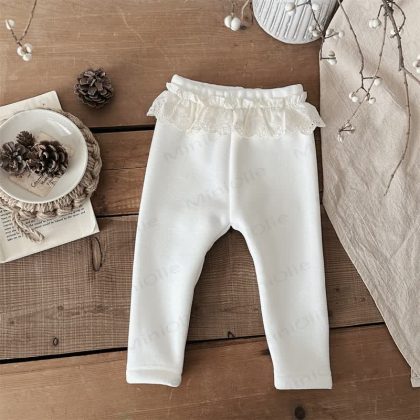 Baby Girl Fleece Lined Lace Leggings