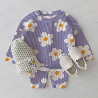 Baby Flower Purple Waffle 2-piece Set
