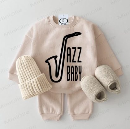 JAZZ BABY Baby Beige Sweatshirt 2-piece Set