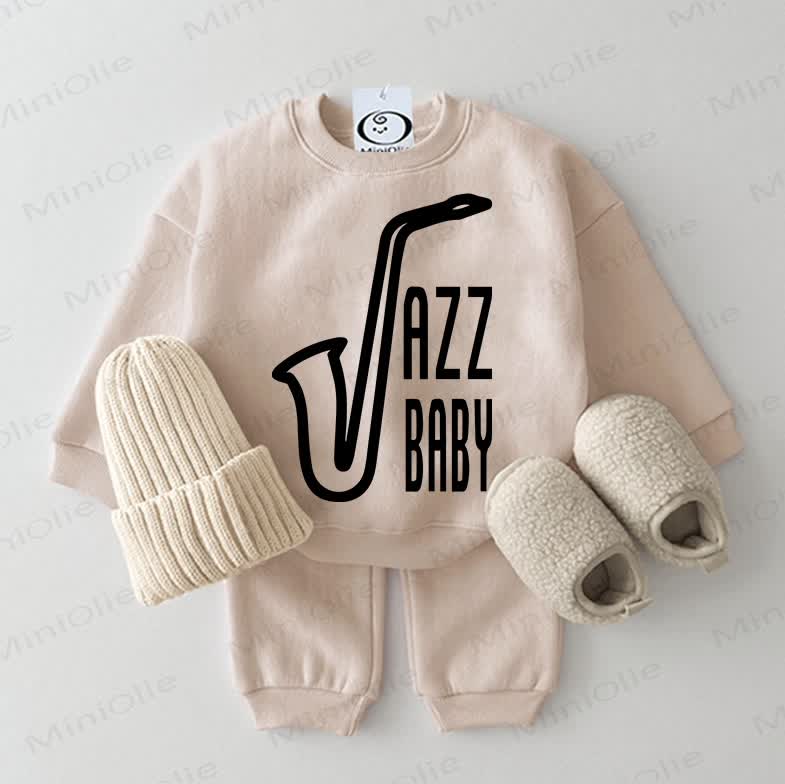 JAZZ BABY Baby Beige Sweatshirt 2-piece Set