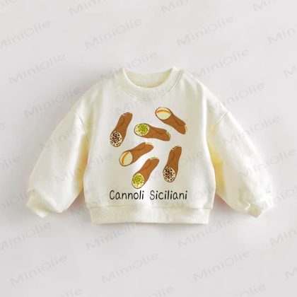 CANNOLI SICILIANI Baby Toddler Floral Cream Sweatshirt