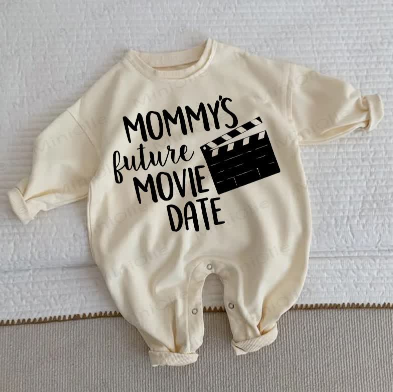 MOMMY'S FUTURE MOVIE DATE Baby Toddler Beige Romper
