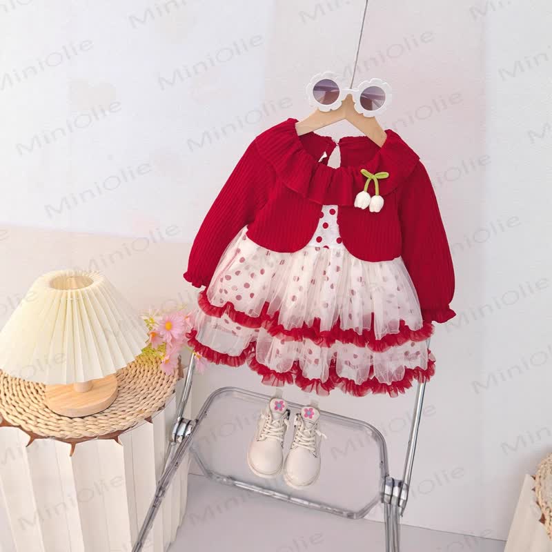Baby Toddler Girl Tulip Dot Mesh Dress
