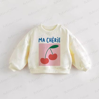 MA CHERIE Baby Toddler Cherry Cream Sweatshirt