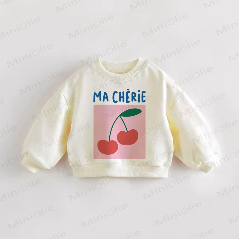 MA CHERIE Baby Toddler Cherry Cream Sweatshirt