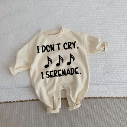 I DON'T CRY I SERENADE Baby Toddler Beige Romper