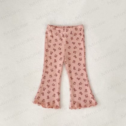 Baby Bear Strawberry Bell-bottomed Pants