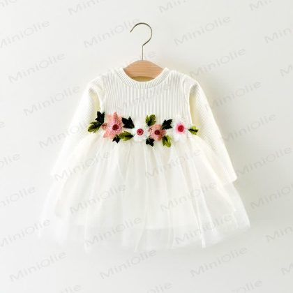 Baby Flower Stitching Mesh Dress