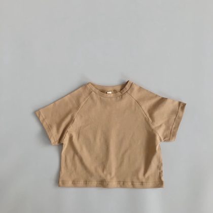 Toddler Retro Solid Color Loose T-shirt