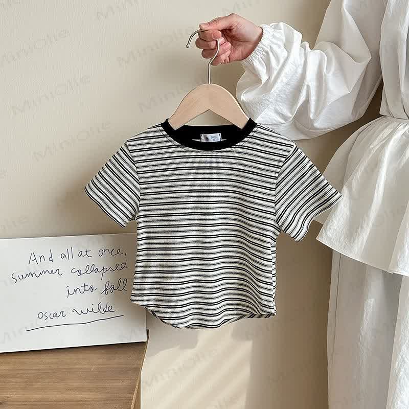 Kids Contrast Color Striped Base Layer T-Shirt