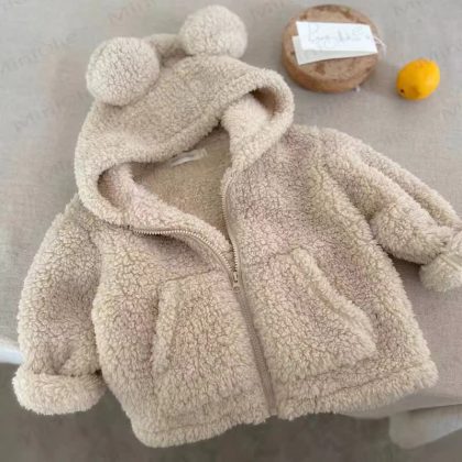 Baby Toddler Hooded Solid Color Outerwear