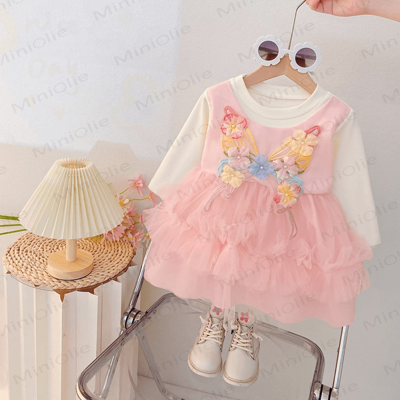 Baby Toddler Flower Butterfly Tulle Dress